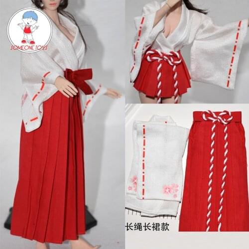 1/6 Japan Kimono Female Witch cherry kimono Set RED dress skirt white top Fit 12 inch TBL PH DIY Action Soldier Figure model