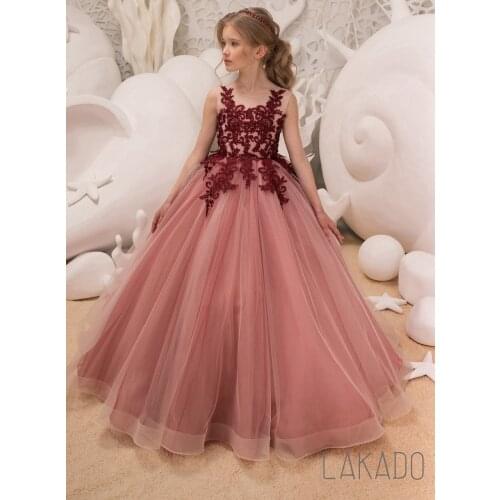 Lace Kids Pageant Dresses Birthday Party Dress for Girls Aged 5 6 7 8 9 10 11 12 Years