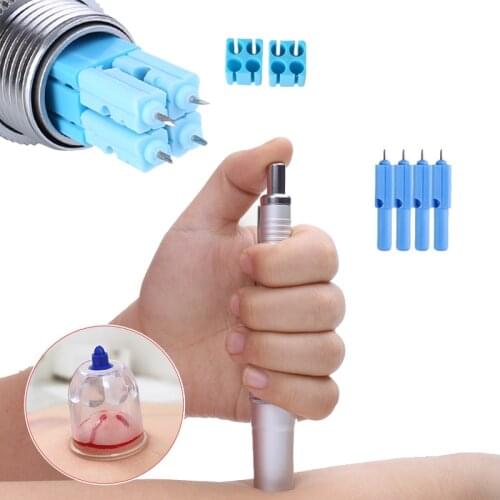 Metal Sputum Four 4 Head Diarrhea Collection Thorn Blood Cupping Needle Lancet Pen Can Choose 200 Terminal Lancet
