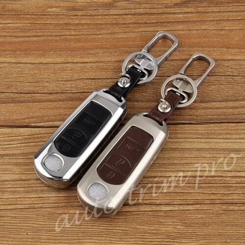 Metallic 3 Buttons Key Case Chain Holder Keyfob Bag Shell Fit For Mazda 3 6 Sedan 2014-2016 Accessories