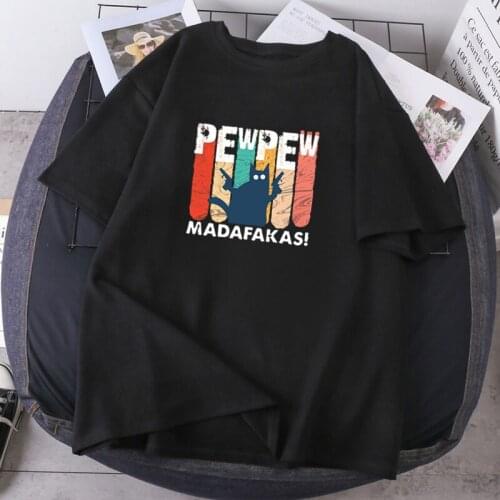 Cute Fashion Oversize Clothing Lady Summer T-shirt For Woman Pew Madafakas Hip Hop 2021 New Camisetas Casual K-pop Tops Tees