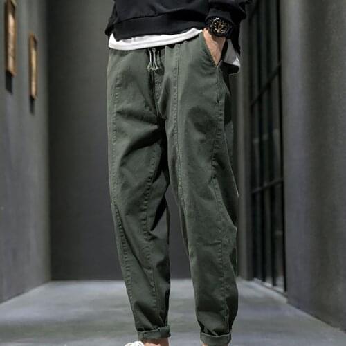 Mens Fashion Casual High Waist Lace-Up Plus Size Loose Pure Colors Breathable Sports Sweatpants Pants Trousers Pantalones#35