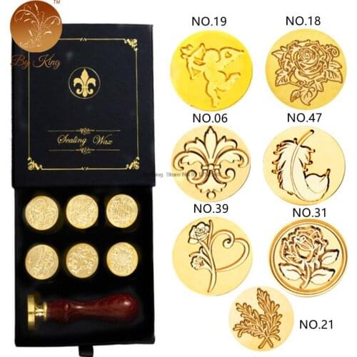 4/5/7pcs Wax Stamps Gift Box Set With Handle DIY Stamp Envelope Wedding Invitation Sealing Wax Set Birthday Christmas Present
