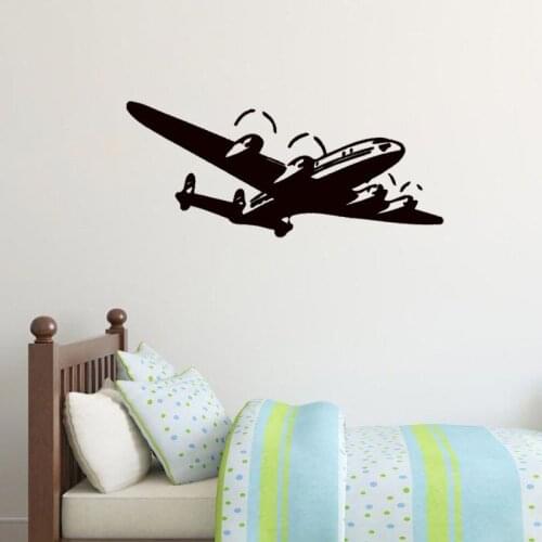 Cartoon Plane Airplane Wall Sticker Home Decor Kids Children Room Decoration Nursery Wall Decals Vinyl Art Murals Wallpaper