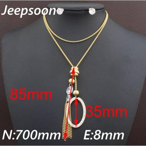 Newest Fashion Stainless Steel Jewelry Gold Color pendant and earring sets For Women Wholesale Jewels Store