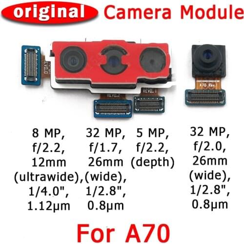Original Front Rear Back Camera For Samsung Galaxy A70 A705 Main Facing Frontal Camera Module Flex Cable Replacement Spare Parts
