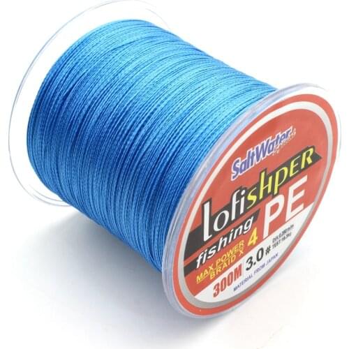 300M 4color 330Yards 8LB 10LB 20LB 60LB Braided fishing line 4 strands PE Material Super strong Japan Multifilament