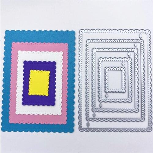 Rectangle Curve Border Metal Cutting Dies New 2020 Craft Dies Scrapbooking Stencil Paper Card Decoration Craft Die Cuts