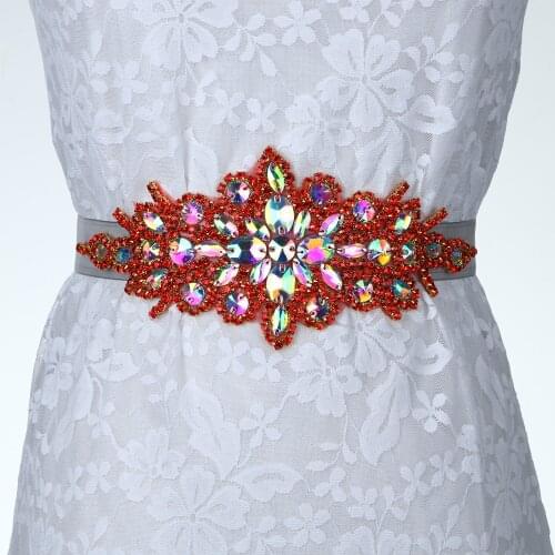 Handmade Rhinestone Crystal Beads Wedding Bridal Belts