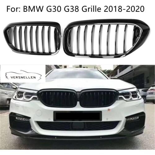 Front bumper Mesh Grille for BMW 5 series G30 G38 F90 M5 2018 2019 2020 525i 530i 540i gloss black ABS front grill
