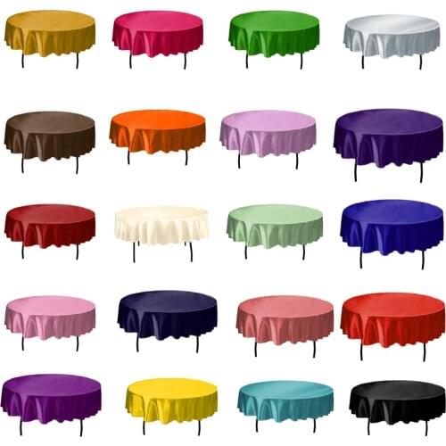 1pcs Round Satin Table Cloth Covers Tablecloth for Home Wedding Round Table Restaurant Party Christmas Decoration