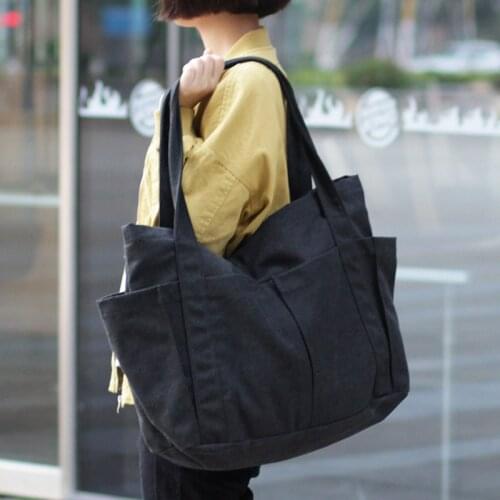 New Autumn Winter Women Canvas Messenger Bags Female Crossbody Bag Solid Shoulder Bag Fashion Female Handbag Large Capacity Tote