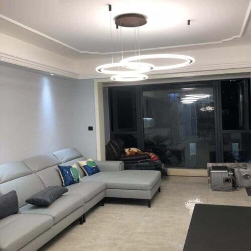 Ring double-sided LED chandelier Living room dining room bedroom study chandelier Shop cafe clothing store chandelier