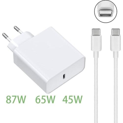 45W 65W 87W 20V 3.25A USB Type C PD Charger USB C Power Laptop Adapter for Macbook Pro 12 13 Huawei Matebook HP DELL Notebooks