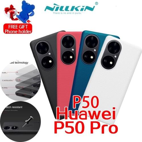 Nillkin Slide Camera Lens Protection Casing Matte Hard Cover For Huawei P50Pro P50 Shockproof Mobile Phone Case Black Red Blue