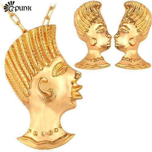 Women Punk Jewelry Sets Gold /Silver color Necklaces & Earrings Sets Fashion Jewelry For Womens Girls Female Lady Gifts S1154G