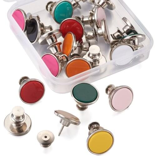 1 Box Alloy Jeans Buttons Flat Round Metal Buttons Snap Fastener Buckles for Clothing Garment Accessories Sewing Free 11 Colors
