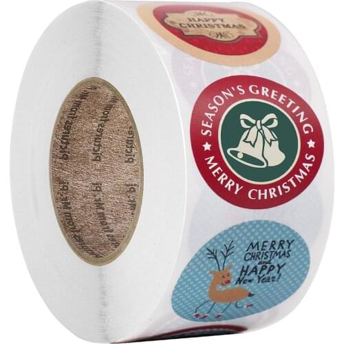 100-500pcs Merry Christmas Stickers Envelope Gift Cards Package Seal Label Christmas Decoration Gift Series Sticker Tags