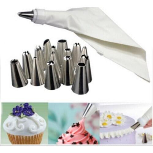Stainless Steel 16 Nozzle Plus Converter And Decoration Bag Decoration Cake Tool Set Cake Cream Decoration Nozzle