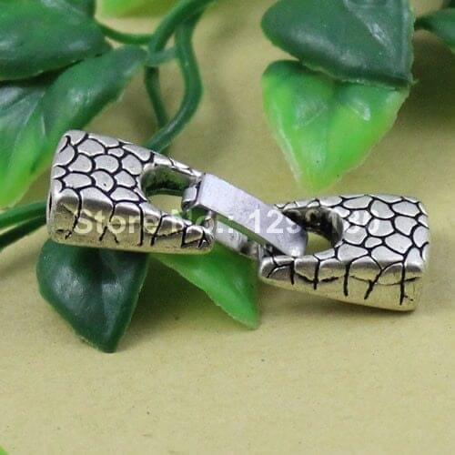 20sets/lot Antique Silver Fold Over Lobster Clasp For Necklace Bracelet Chain DIY Jewelry Accessory Hole:10x3mm (K01275)