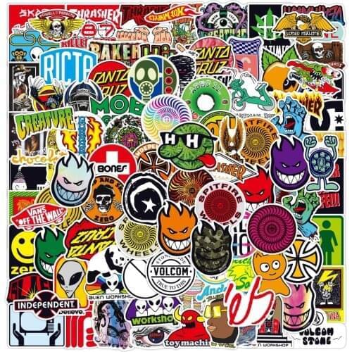 50/100PCS Cool Classic Hot Logo Graffiti Stickers Aesthetic Laptop Luggage Water Bottle Waterproof Decal Sticker Pack Kid Toy