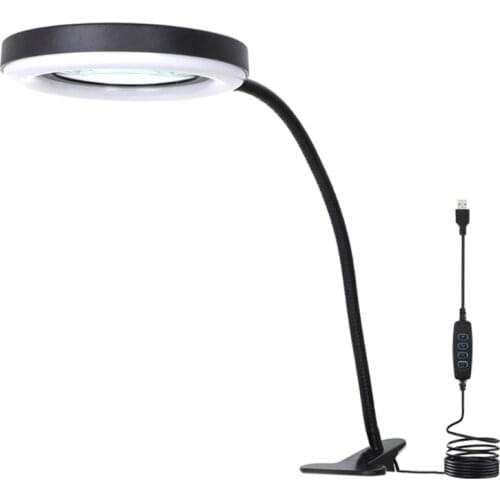 649A 72PCS Led Light High Definition Glass Mirror 10X Magnifying Light 360° Optical Glass Lens Magnifying Lamp with Auxiliary