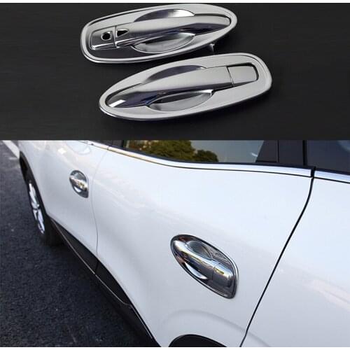 8 Pcs Silver ABS Chrome Car Styling Exterior Door Handle Bowl Frame Cover Trim Protector Parts for Renault Kadjar 2015 2016 2017
