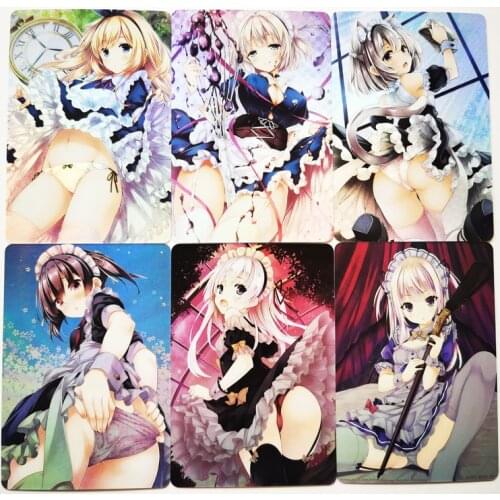 9pcs/set ACG Beauty Maid Girl Refraction Sexy Girls Toys Hobbies Hobby Collectibles Game Anime Collection Cards