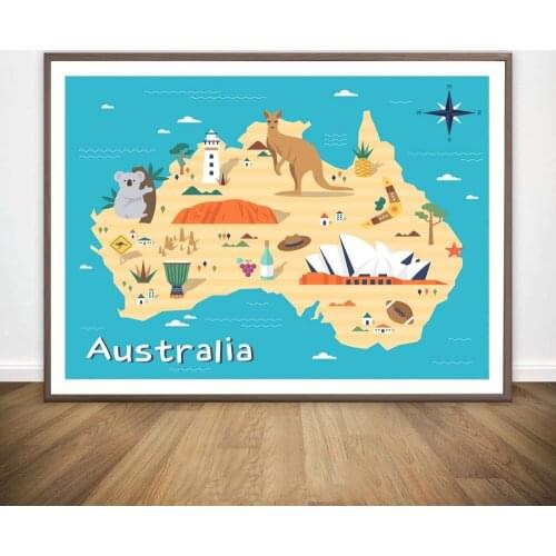 Australia China America France Canada Mexico Travel Poster Canvas Painting