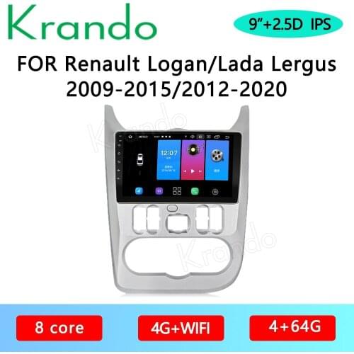 Krando Android 10.0 9" IPS Full Touch Car Multimedia Radio For Renault Lada Lergus Dacia 2009-2020 Audio Carplay DSP WIFI