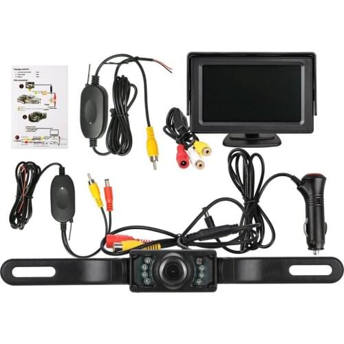 Wireless Backup Camera System Kit 4.3'' Monitor Rear View Reverse System Car Accessories For Car For Truck For Van For Camper