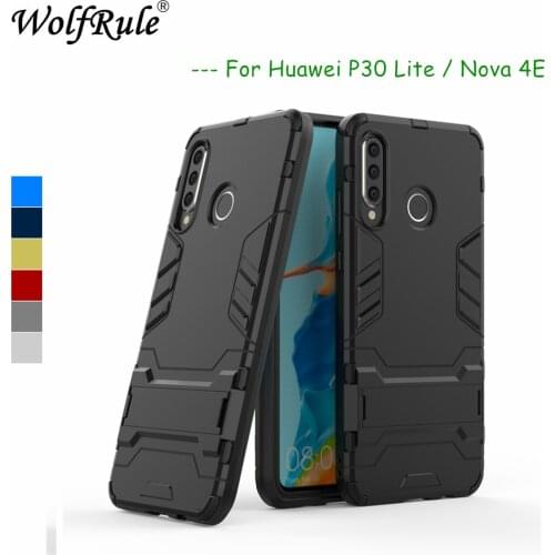 Huawei P30 Lite Case Huawei Nova 4E Cover Soft Silicone + Plastic Kickstand Back Phone Case For Huawei P30 Lite Shell Bumper