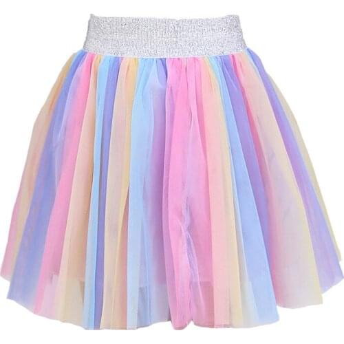 Children Colorful Skirt Girls Veil Skirt Children Sequined Star Stage Tutu Fluffy Performance Dress Up Props Ballet Dance