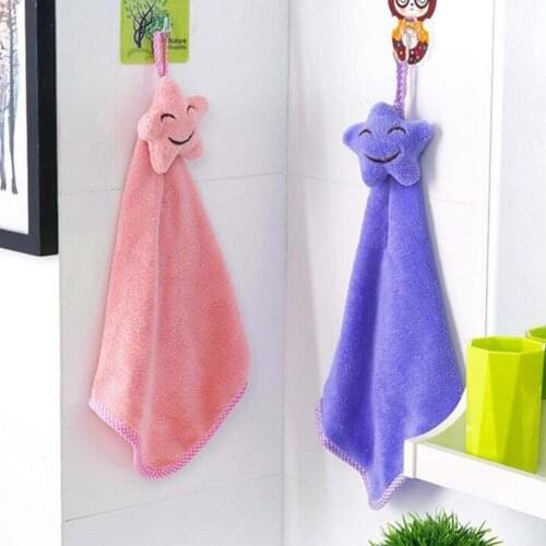 Baby Hand Towel Velvet Cartoon Animal Rabbit Plush Kitchen Soft Hanging Bath Wipe Towel Washcloth Children Handker Chef