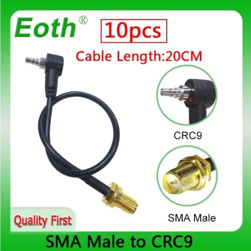 Wholesale 10pcs RF Pigtail SMA Male to CRC9 male Connector RG316 Coaxial Extension Cable SMA to CRC9 Antenna Adapter 20CM Cable