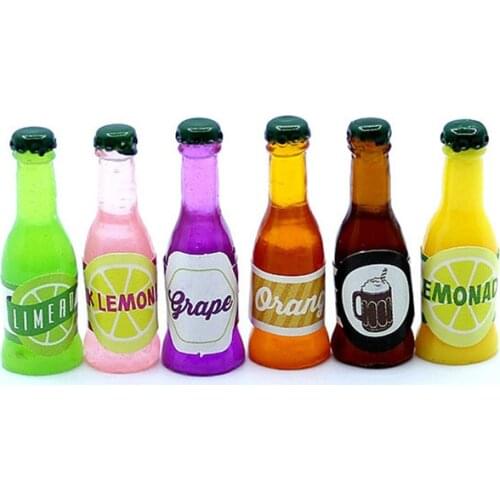 Julie Wang 10PCS Resin Soda Bottle Charms No Nails Artificial Drink Bottle Random Colors Jewelry Making Accessory Decor