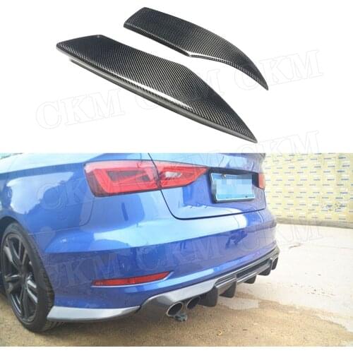 Carbon Fiber / FRP Rear Lip Splitters Flaps Aprons Spoiler for Audi A3 S3 Sedan 2014 2015 2016 Bumper Guard Car Styling