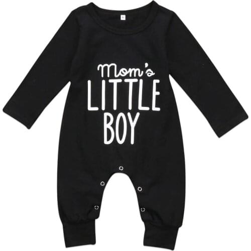 Newborn Infant Baby Boys Rompers One Piece Clothes Letter Printed Clothing Jumpsuit Outfit Baby Clothing Fit for 0-24 Months