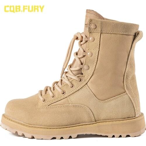 Summer High-Top Breathable Military Fan Boots Martin Combat Special Forces Worker Desert Combat High-Top Hiking men Boots