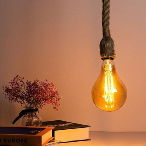 Industrial wind hemp rope chandelier E27 lamp holder clothing store nostalgic retro dining room living room lighting