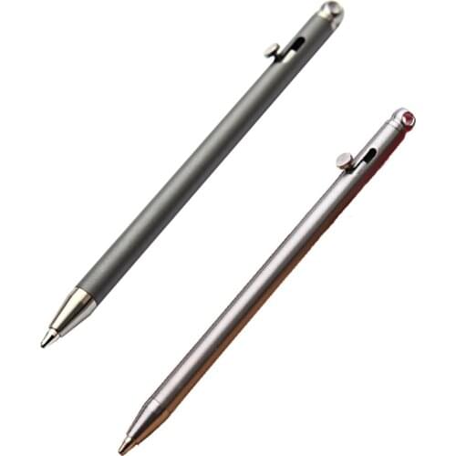 Multifunction Mini Keychain Bolt Action Pen Stainless Steel Ballpoint Pen Signature Pen Portable EDC Gadget Outdoor Equipment