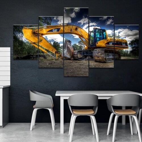 Excavator Landscape full square round Diamond painting logging embroidery 5 Pieces diamond embroidery Nature Wall Art A2141