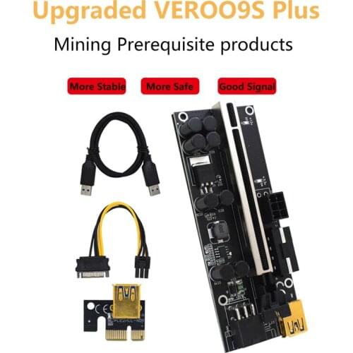 PCI-E Pcie Riser VER009s PLUS Profesional Express 1X 4x 8x 16x Extender PCI E USB Riser VER009s GPU 6Pin For Graphics Card GPU