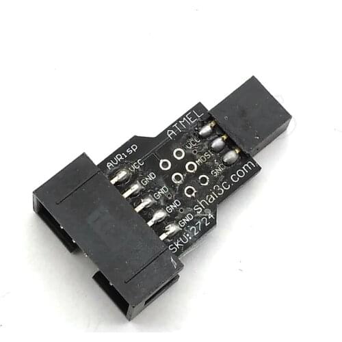 10Pin to 6Pin Adapter Board For AVRISP MKII USBASP STK500 Standard 10 Pin Turn 6 Pin Converter