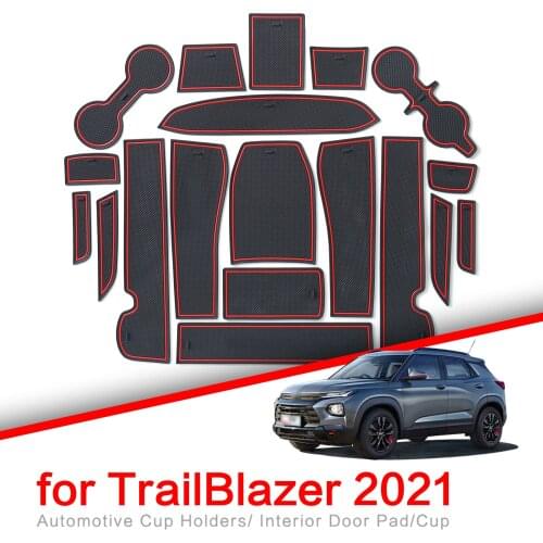 ZUNDUO Anti-Slip Gate Slot Cup Mat for Chevrolet Trailblazer 2021 Accessories Non-Slip Door Pad Rubber Coaster Mats Car Sticker
