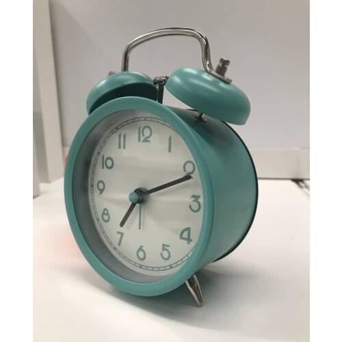 Retro Alarm Clock Silent Pointer Clocks Dual Bell Night Light Bedroom Decor Home Decor Vintage Antique Portable Alarm Clock