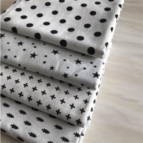 DIY Cotton Linen Fabric Patchwork Sewing Linen Cotton Material Handmade Quilting Canvas Cloth Textile Crafts Various Patterns