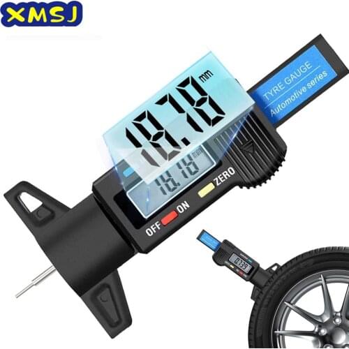 Thickness Gauges Digital CarTyre Tire Tread Depth Gauge Meter Measurer Tool Caliper Tread Brake Pad Shoe Tire Monitoring System
