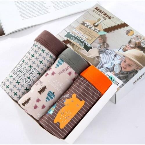 3 PCS/Lot Cotton Boys Boxers Shorts Children Underwear Cartoon Child Boxers Kids Underpants Elastic Soft Panties For Boy 2-15Yrs