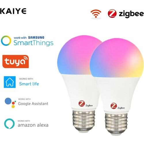 Zigbee 3.0 Smart Led Light Bulb Tuya Smart House 10W E27 RGB+W+C Dimmer Lamp Works With Alexa Google Home Assistant SmartThings